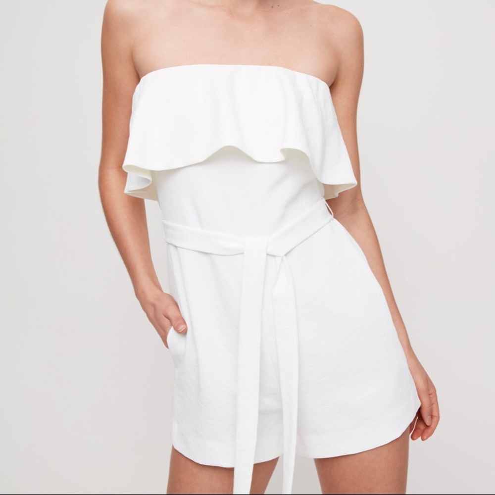 Babaton Aritzia Altamiro Romper in White size 2